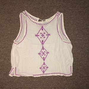 Purple embroidered blouse